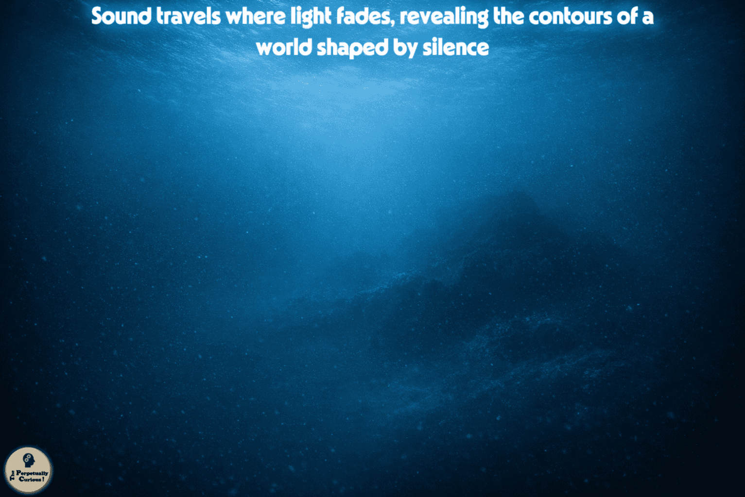 Naturalistic scene showing the deep ocean interior with soft gradients of blue that convey depth, pressure, and the quiet conditions in which sound travels across great distances.