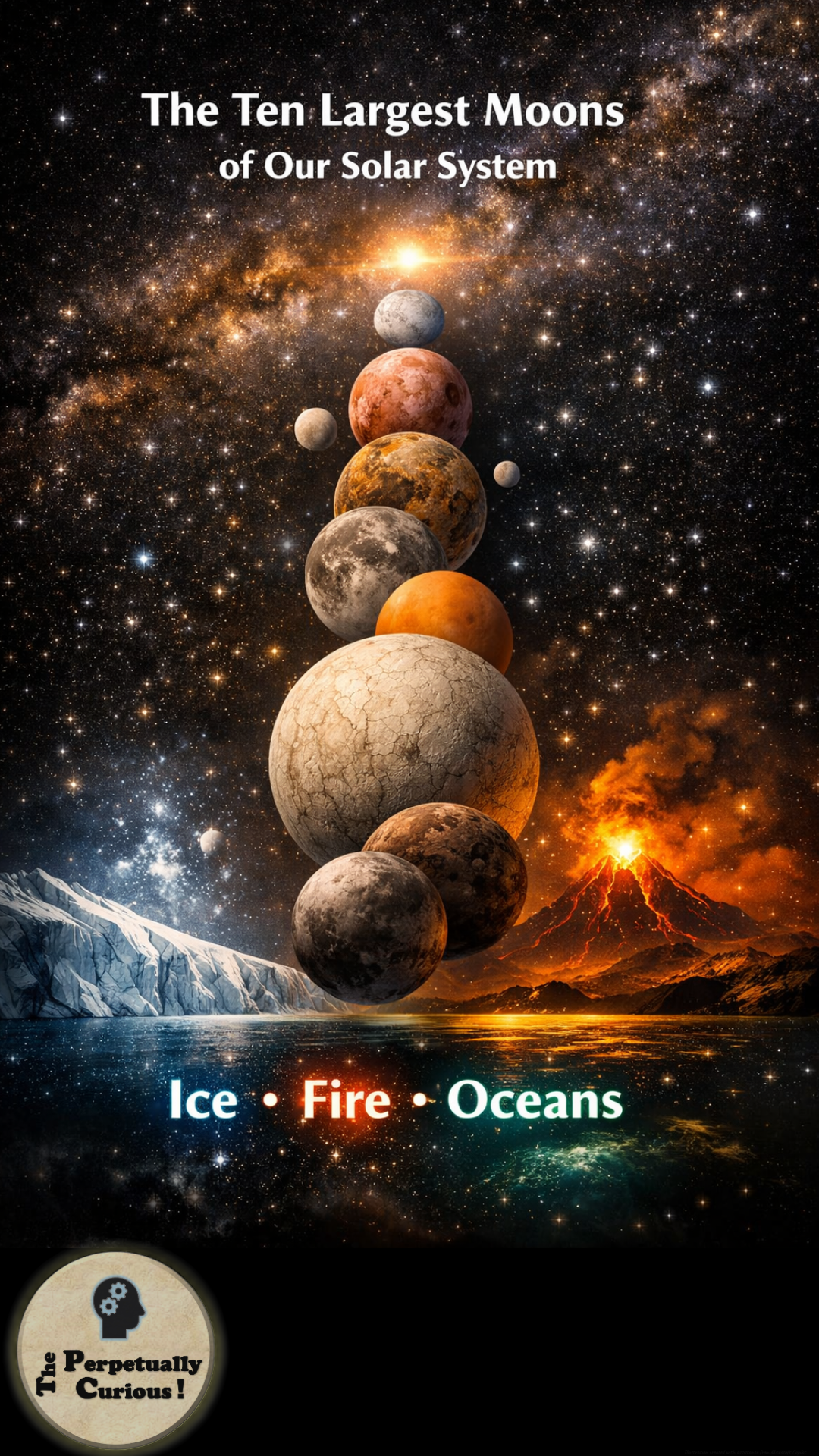 Visual gateway for an article on the 10 largest moons in our solar system