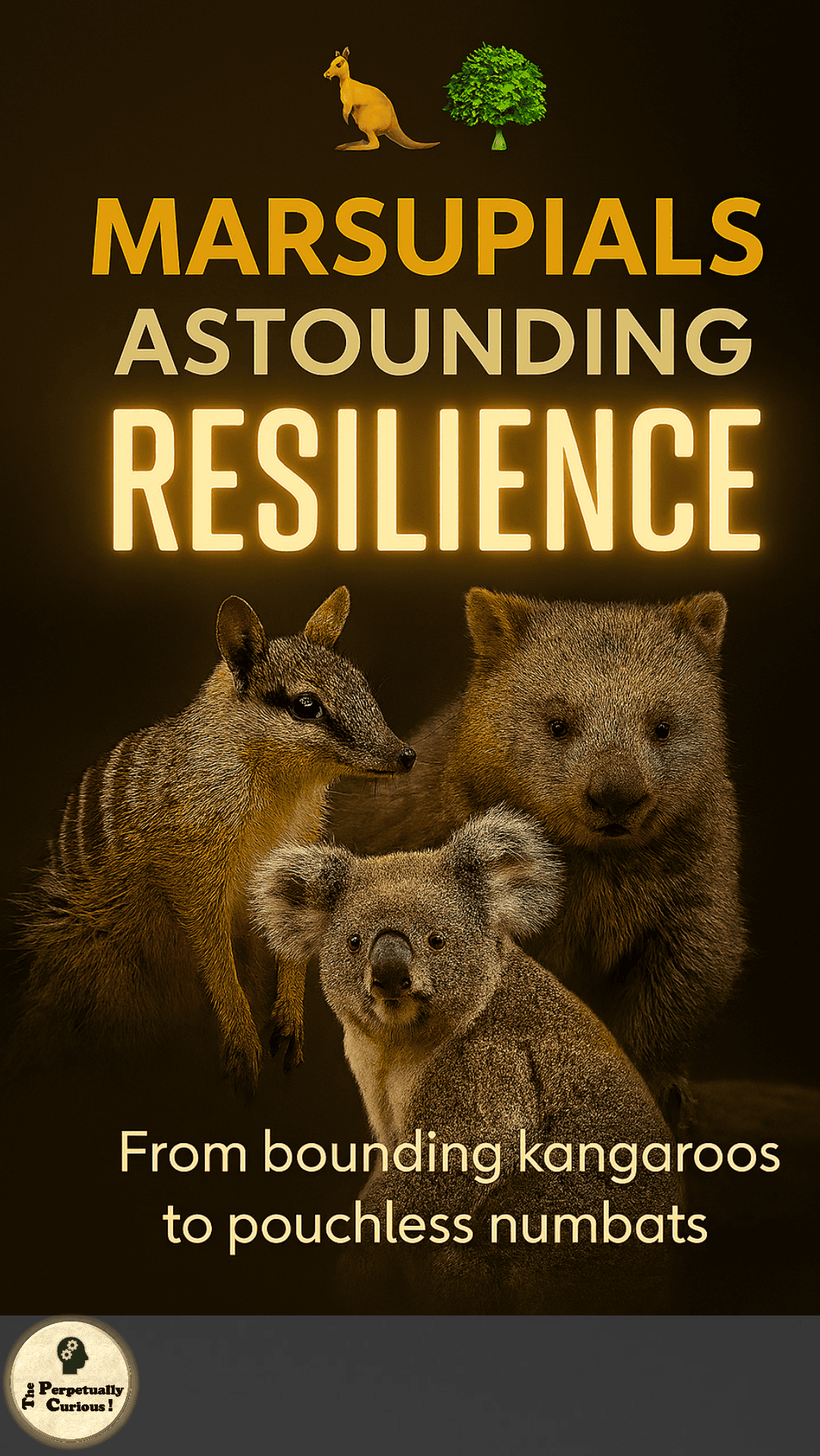 Marsupials shown in a natural wildlife setting