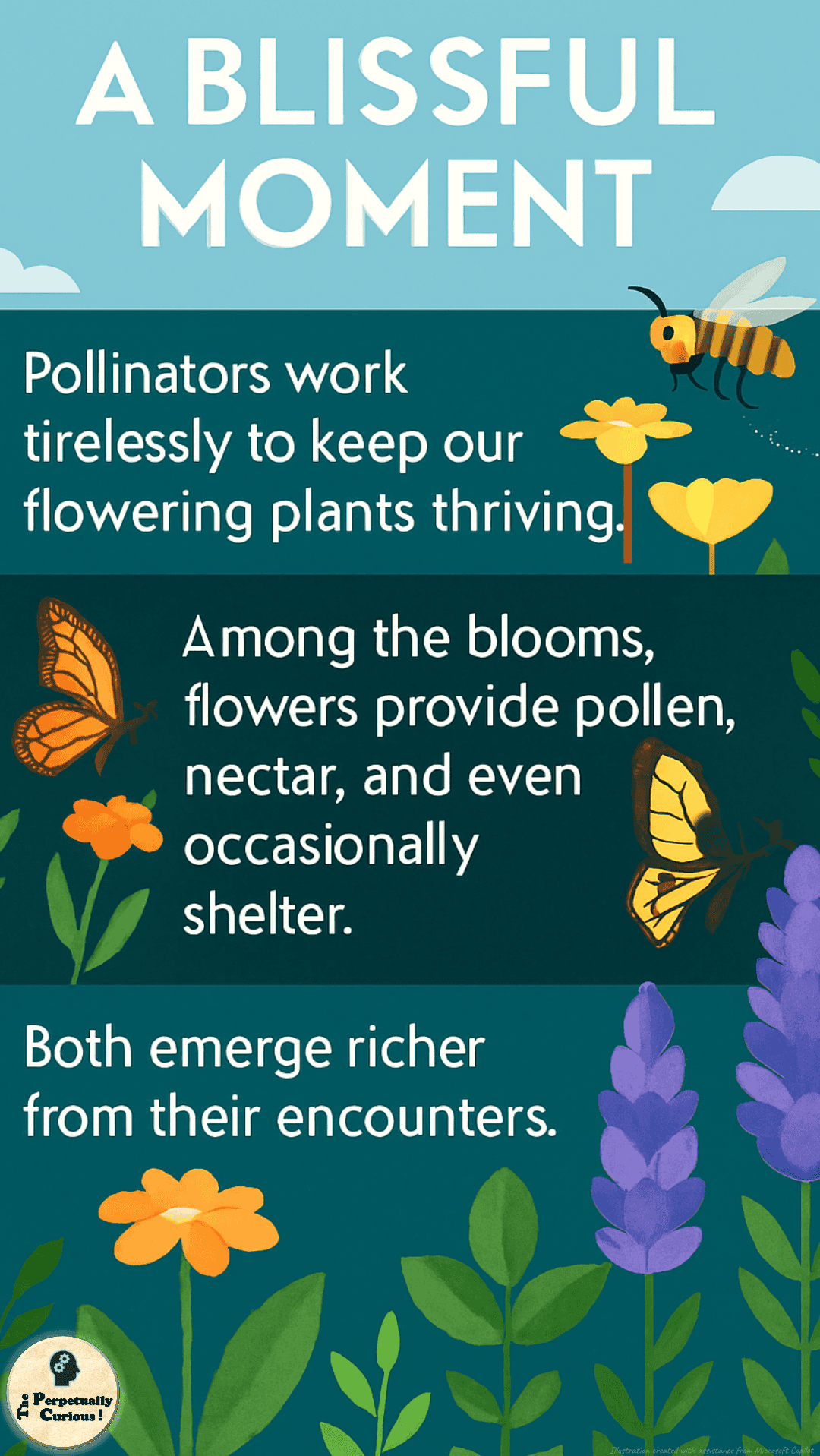 Visual gateway for an article about pollinators and plant life